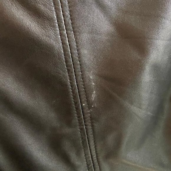 HOT Leather Biker Jacket EUC $200 Black L LAMARQUE - Picture 5 of 8